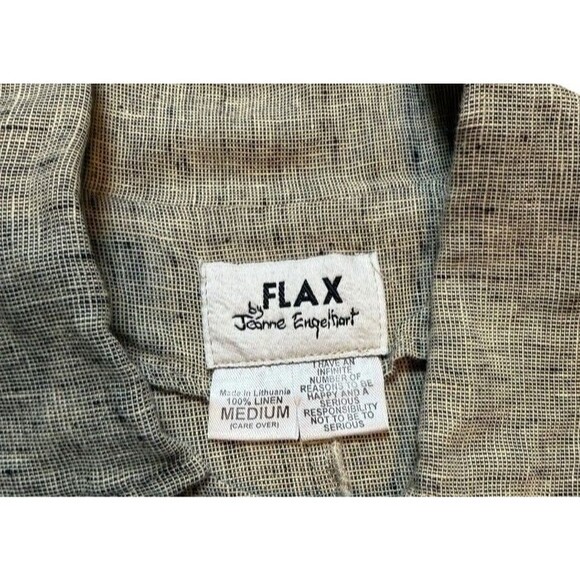 FLAX Jeanne Engelheart 100% Linen Set Size Medium 2 Piece Tunic Jacket & Skirt - Picture 4 of 10